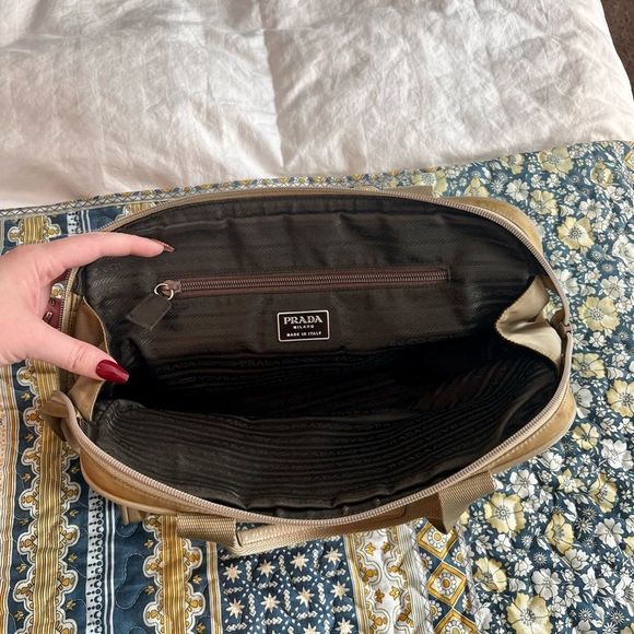 Prada | Tessuto Army Tan Sport Tote Bag Purse with Authentication Card & Key - Picture 10 of 16